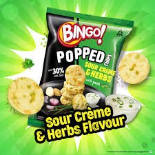 Bingo Popped chips Sour Cream & Herbs