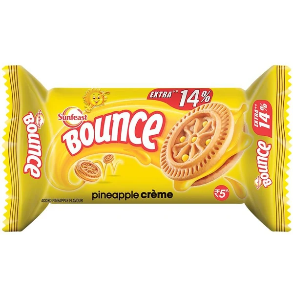 SUNFEAST BOUNCE BISCUITS PINEAPPLE CREME COOKIES 30G